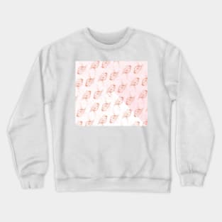 Red bird on pink mosaic Crewneck Sweatshirt